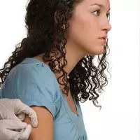 Photo of woman getting a flu shot