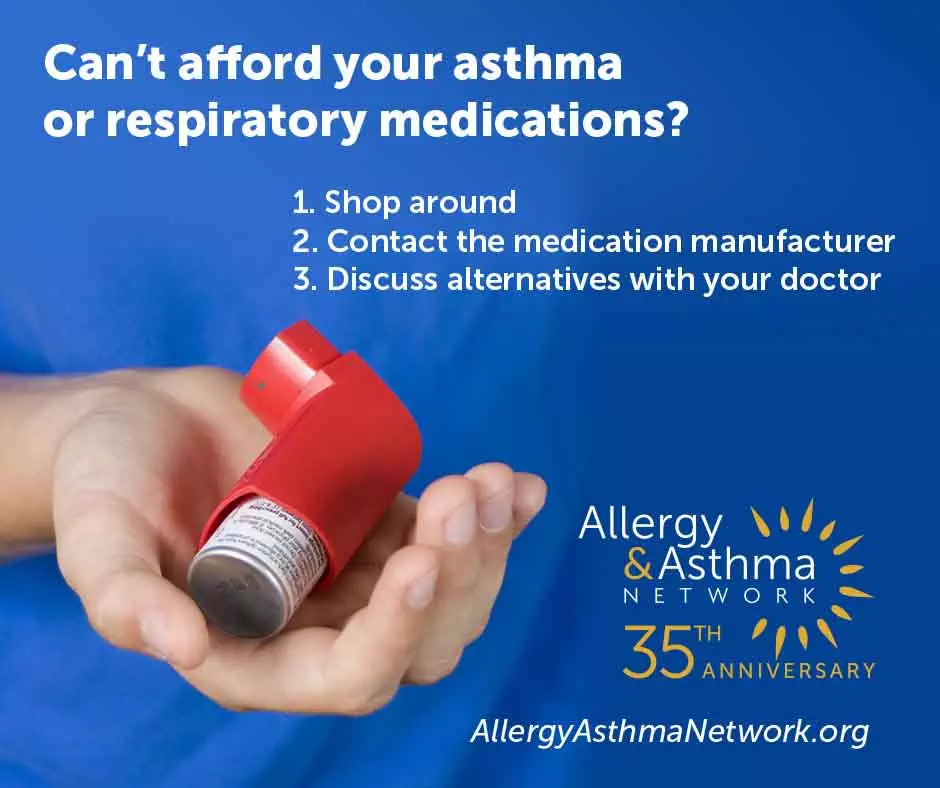 Image graphic for Can't afford your asthma medications with hand holding an asthma inhaler