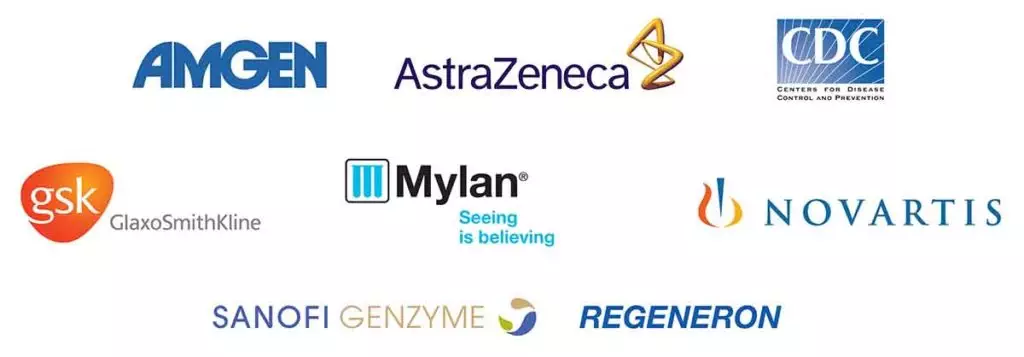 Photos of logos of the Asthma Summits sponsors