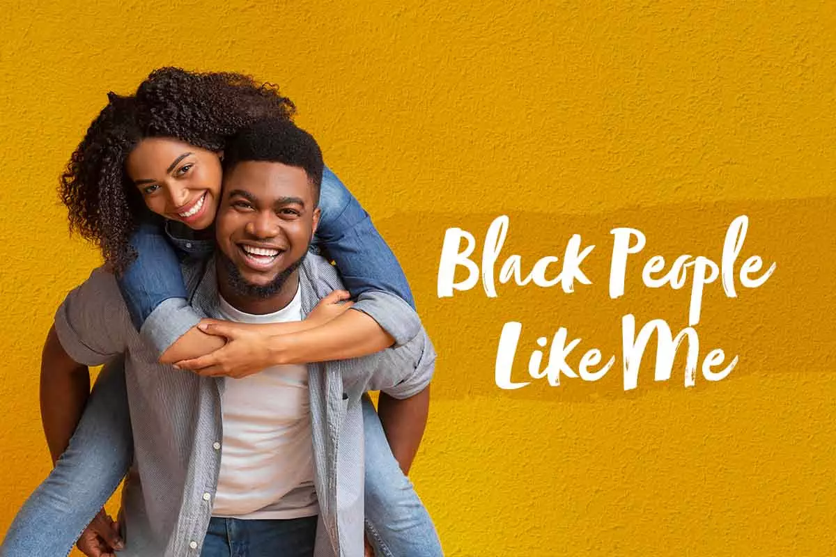 Photo of a black man and woman with a yellow background