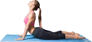 Woman in yoga pose on a mat