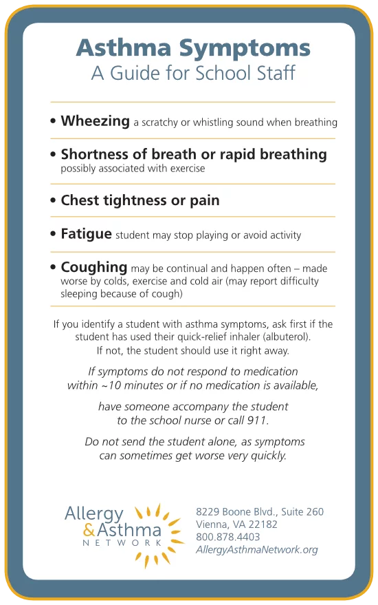 Thumbnail graphic of Asthma Symptoms for School Staff
