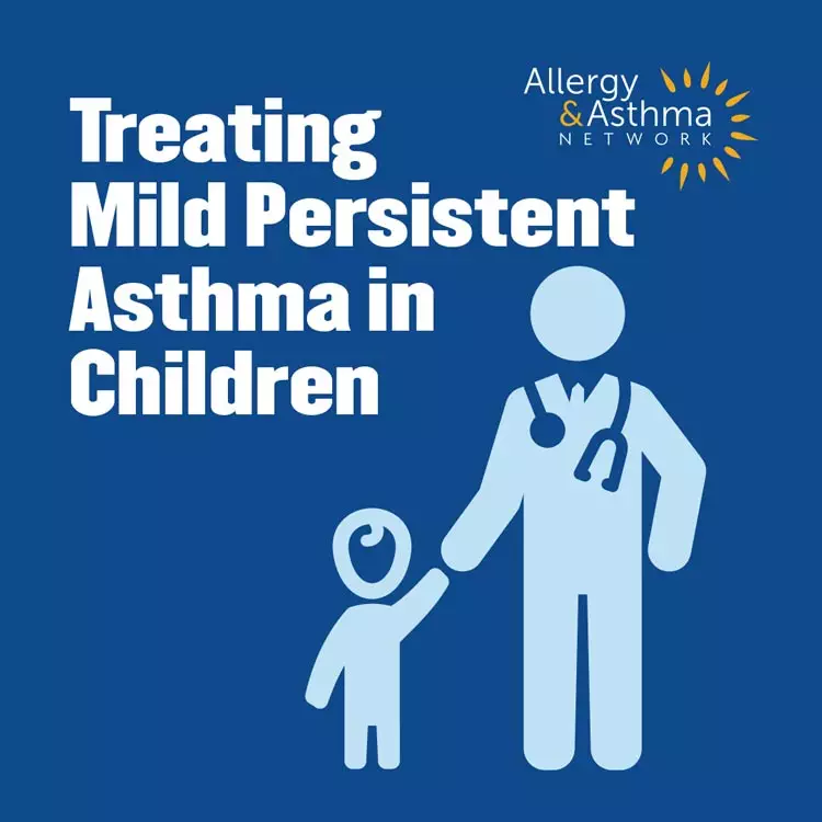 Part 1 of 5 infographic on Treating Mild Persistent Asthma in Children see transcript below.