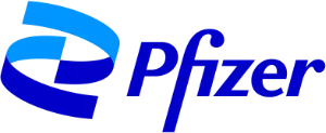 Pfizer logo in two tones of blue