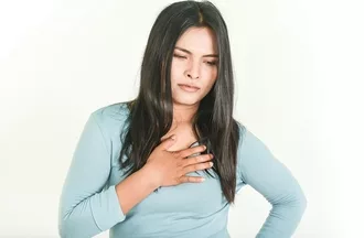 photo of woman experiencing reflux