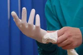 Photo of surgery sterile gloves